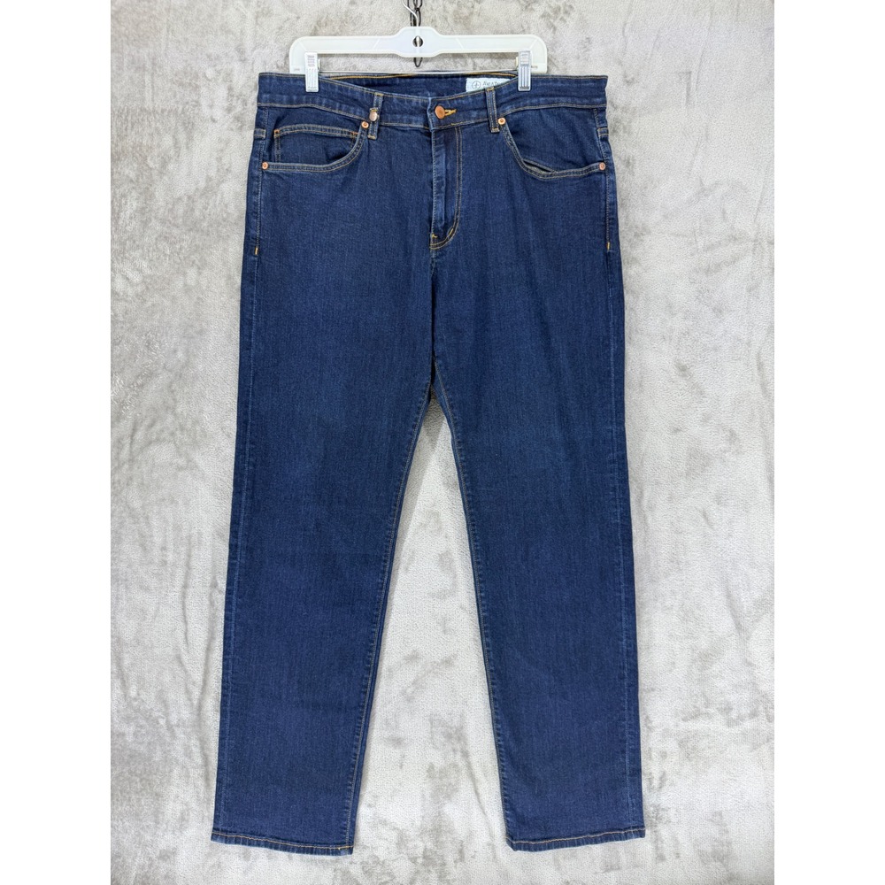 Aviator Mens Straight Fit‎ Jeans Dark Wash Indigo USA Made Size 40 Stretch Denim